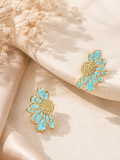 Boucles d'oreilles fleurs émaillées – Acier inoxydable coloré Bellissima