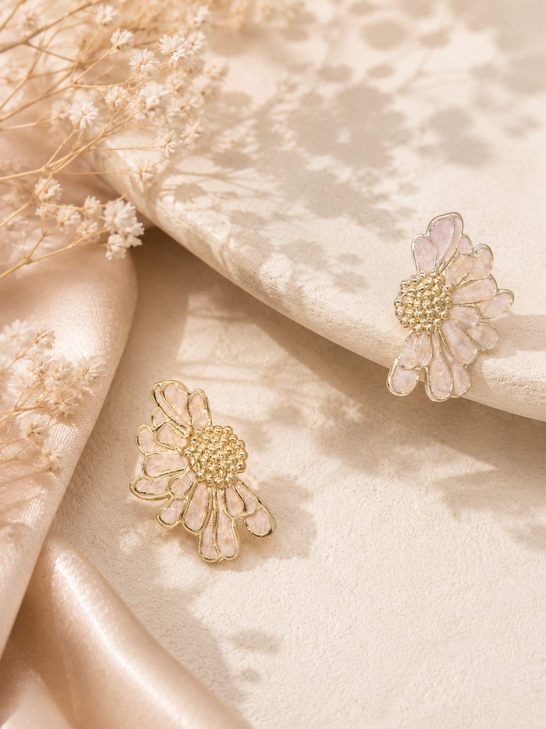 Boucles d'oreilles fleurs émaillées – Acier inoxydable coloré